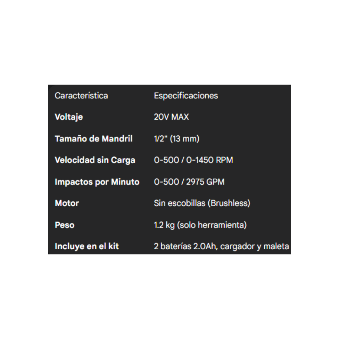 ROTOMARTILLO DCD7781D2 S/CARBONES 2 BAT DEWALT