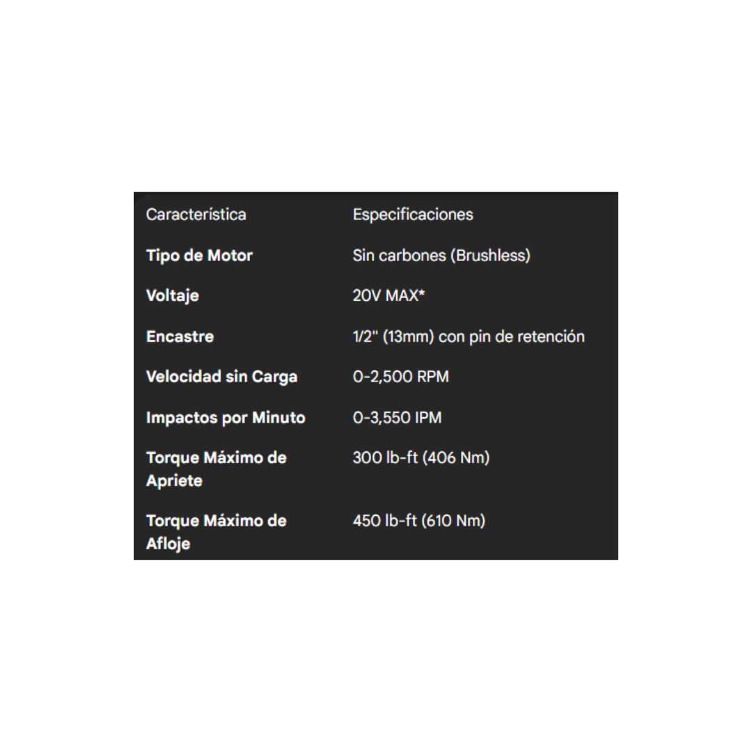 LLAVE DE IMPACTO 1/2" DCF922D2 DEWALT