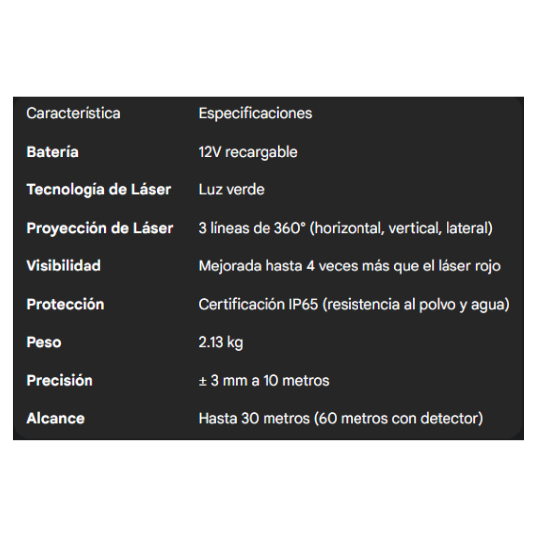 LASER 3 LINEAS 360° DW089LG-K DEWALT
