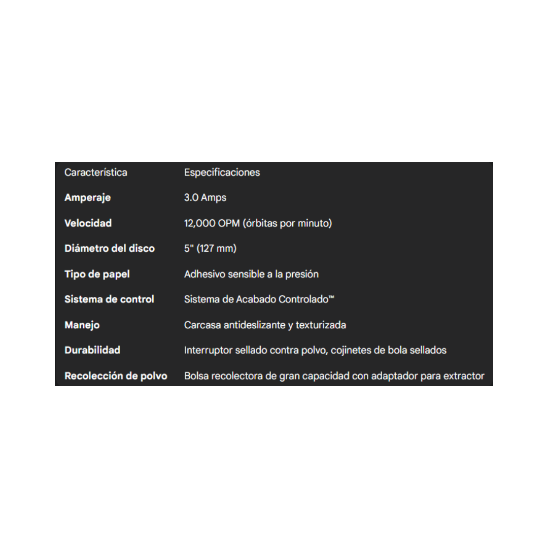LIJADORA ROTO-ORBITAL 5" DEWALT DWE6421