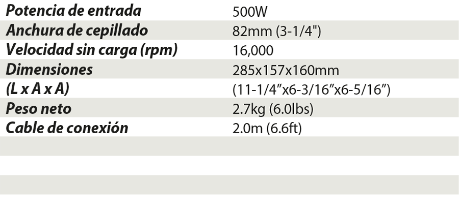 CEPILLO M1902B P/MADERA 3-1/4 MAKITA