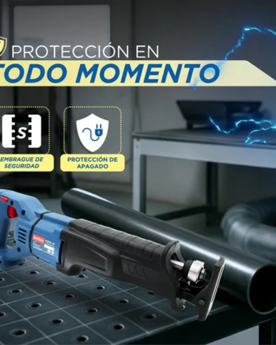 SIERRA SABLE INALAMBRICA SIN CARBONES 20V 500W C/2 BATERÍAS 5.0AH