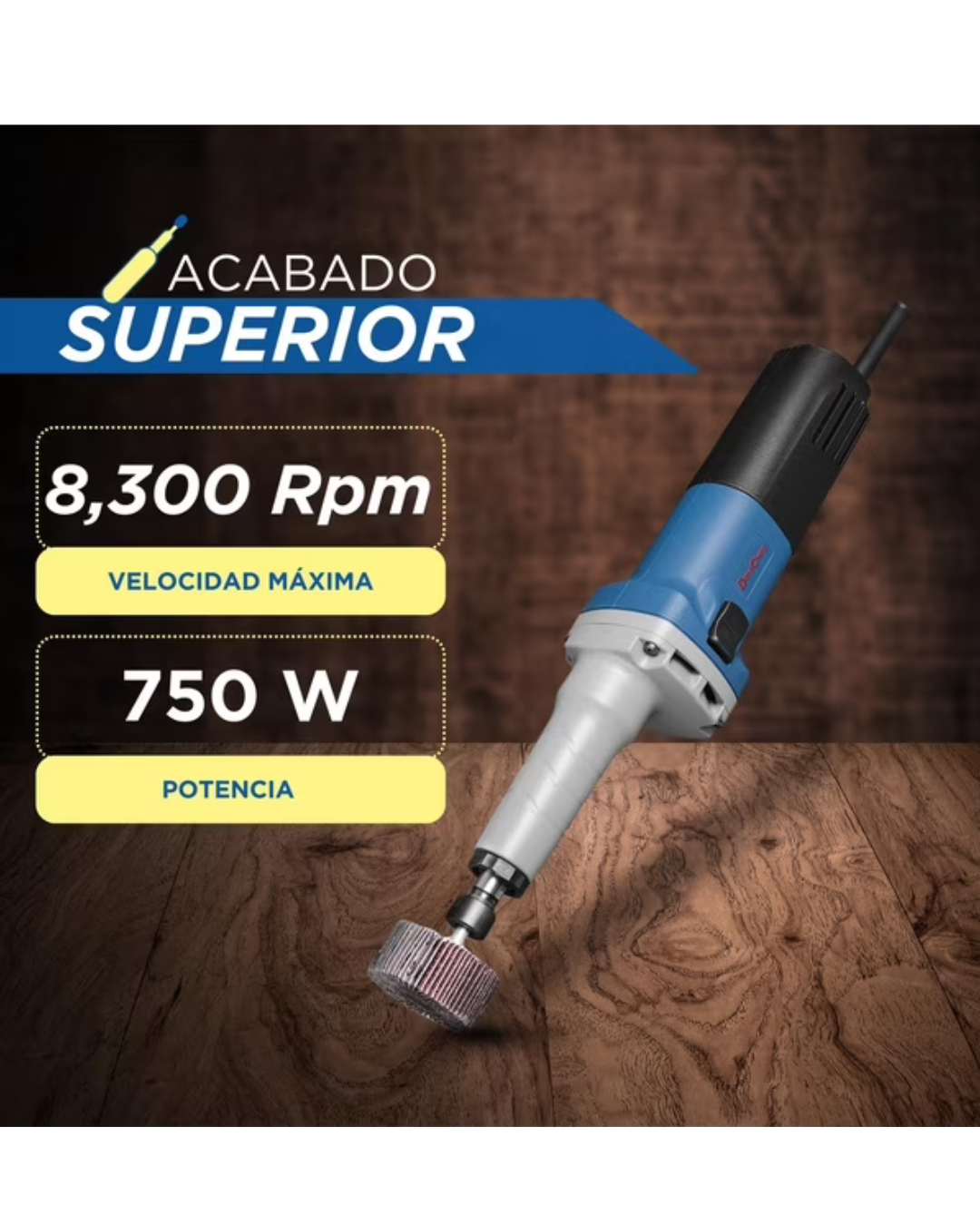 RECTIFICADORA 750 W 1" 8300 RPM