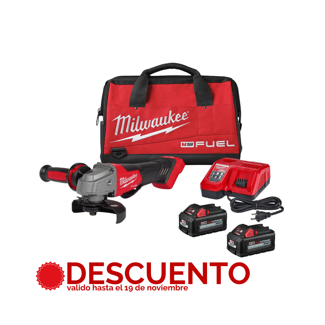Taladro M18 FUEL™, ESMERILADORA FUEL y PACKOUT Rodante con Descuento Especial