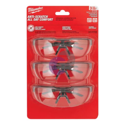 PACK DE 3 LENTES DE SEGURIDAD ANTI RAYADURAS CLARAS 48-73-2052