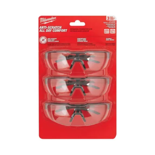 PACK DE 3 LENTES DE SEGURIDAD ANTI RAYADURAS CLARAS 48-73-2052