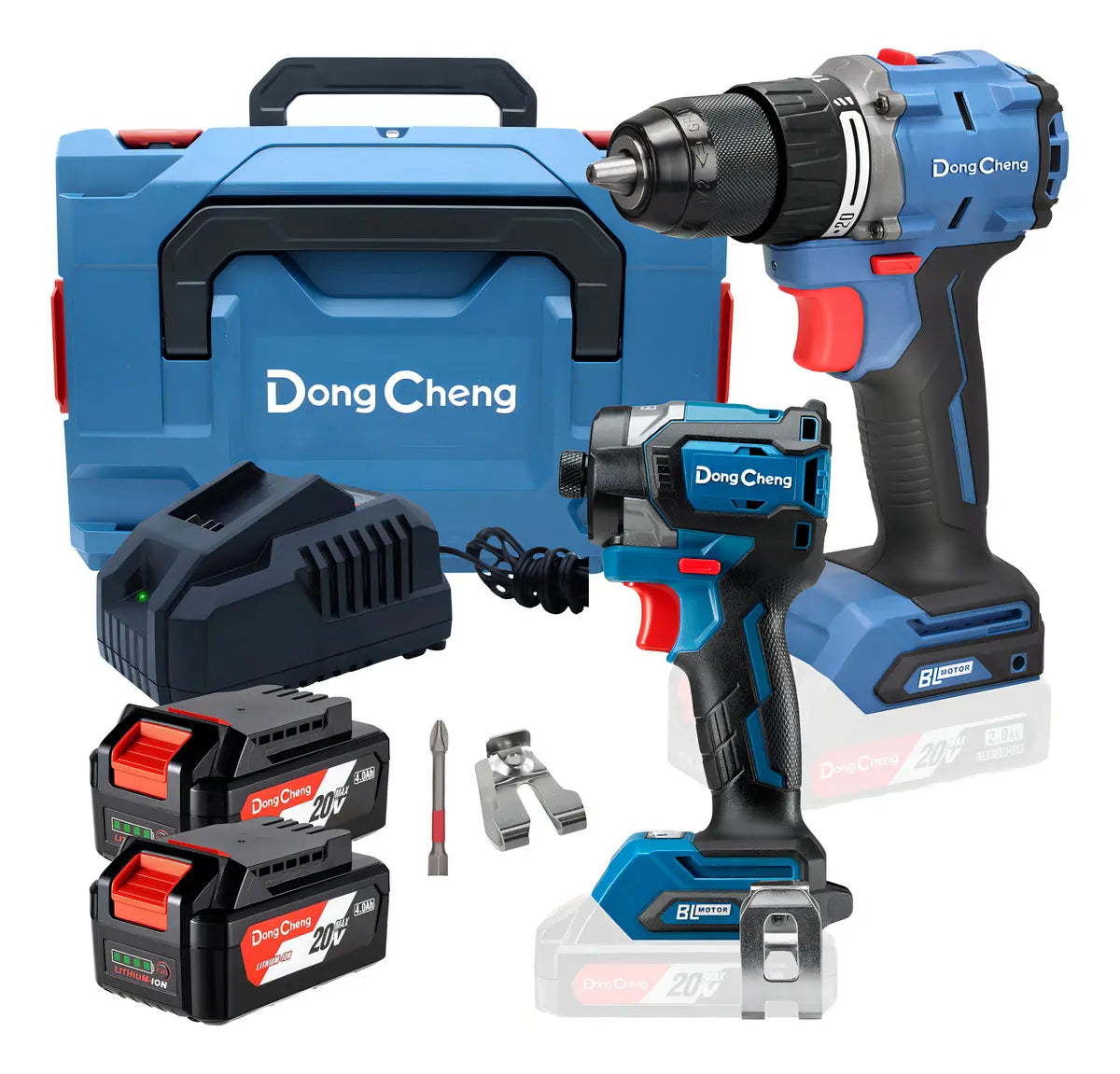 KIT TALADRO + ATORNILLADOR INALAMBRICO SIN CARBONES 12V MAX/2.0Ahx2 (DCPL04-8 + DCJZ23-10i)