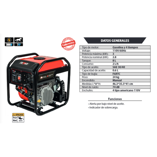 Generador Nitro NIT-GY3000 (Inverter - 3000W)