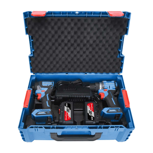 KIT TALADRO + ATORNILLADOR INALAMBRICO SIN CARBONES 20V MAX/4.0Ahx2 (DCPL208 + DCJZ2060i)