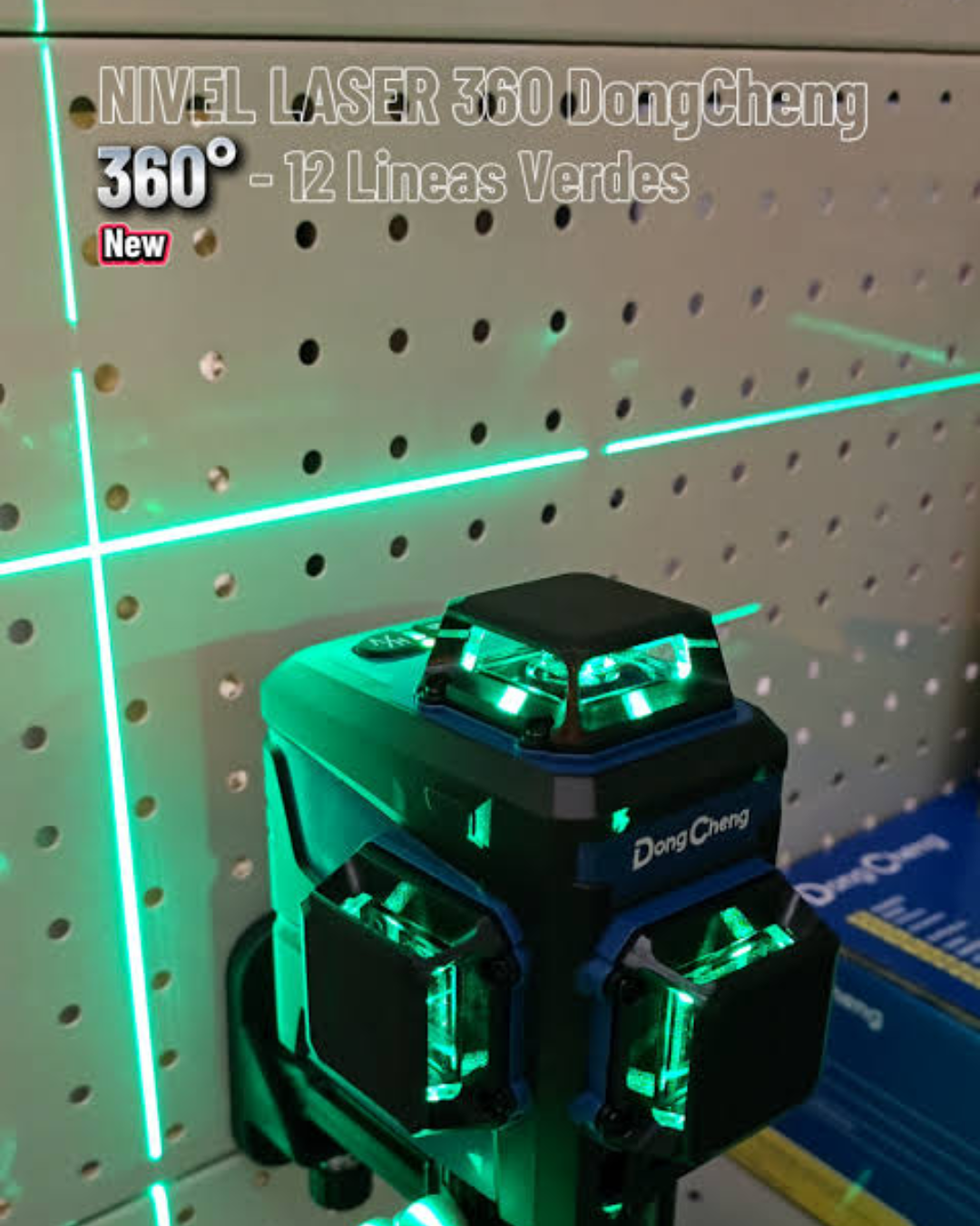 NIVEL LASER VERDE INALAMBRICO 3 LÍNEAS / 360° 4V, 4.4Ah