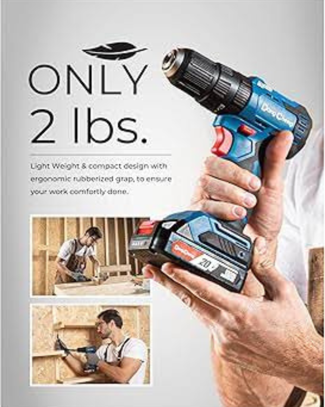 ROTOMARTILLO/ATORNILLADOR INALAMBRICO SIN CARBONES 20V MAX 1/2" 1800 RPM 27000 IPM (SIN BATERIA)
